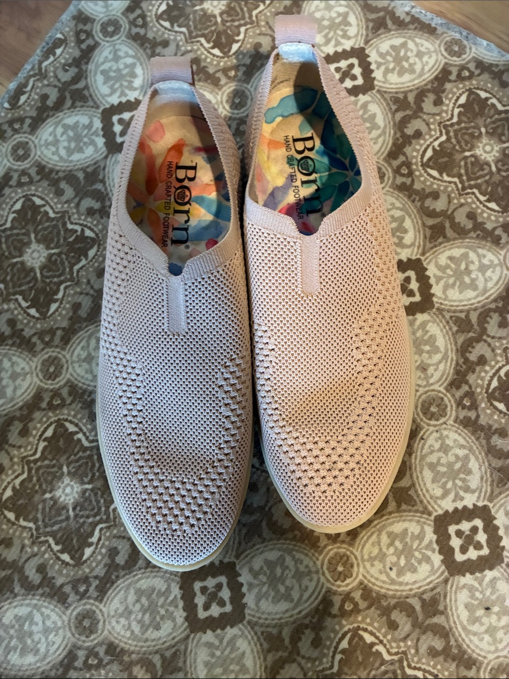 Born Women's Knit Slip-On Loafers in Pale Pink